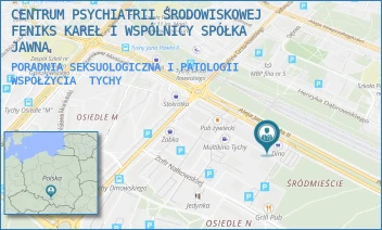 PORADNIA SEKSUOLOGICZNA I PATOLOGII WSPÓŁŻYCIA - CENTRUM PSYCHIATRII ŚRODOWISKOWEJ FENIKS KAREŁ I WSPÓLNICY SPÓŁKA JAWNA - UL. AL. JANA PAWLA II 24,  TYCHY